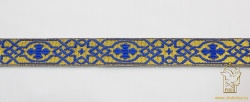 Галун ВИФЛЕЕМ, синий с золотом, шир. 2 см, РА