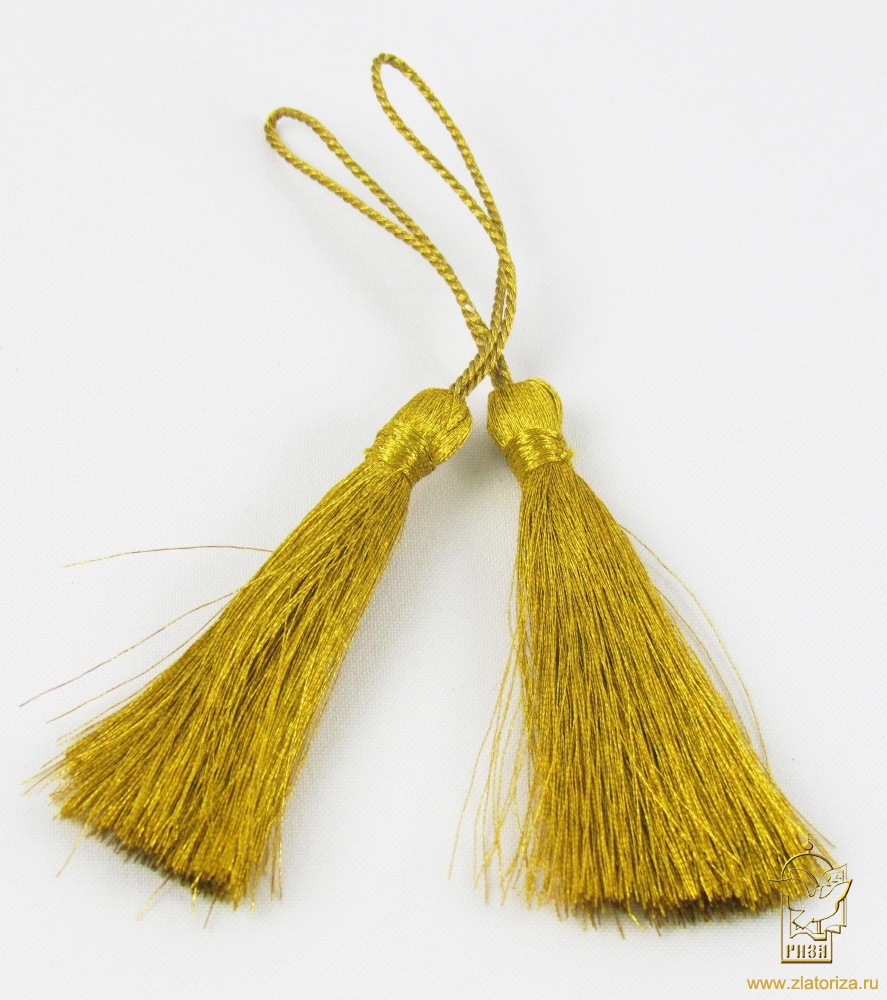 Кисть декоративная, золото, длина 9 см, арт1958, 1948