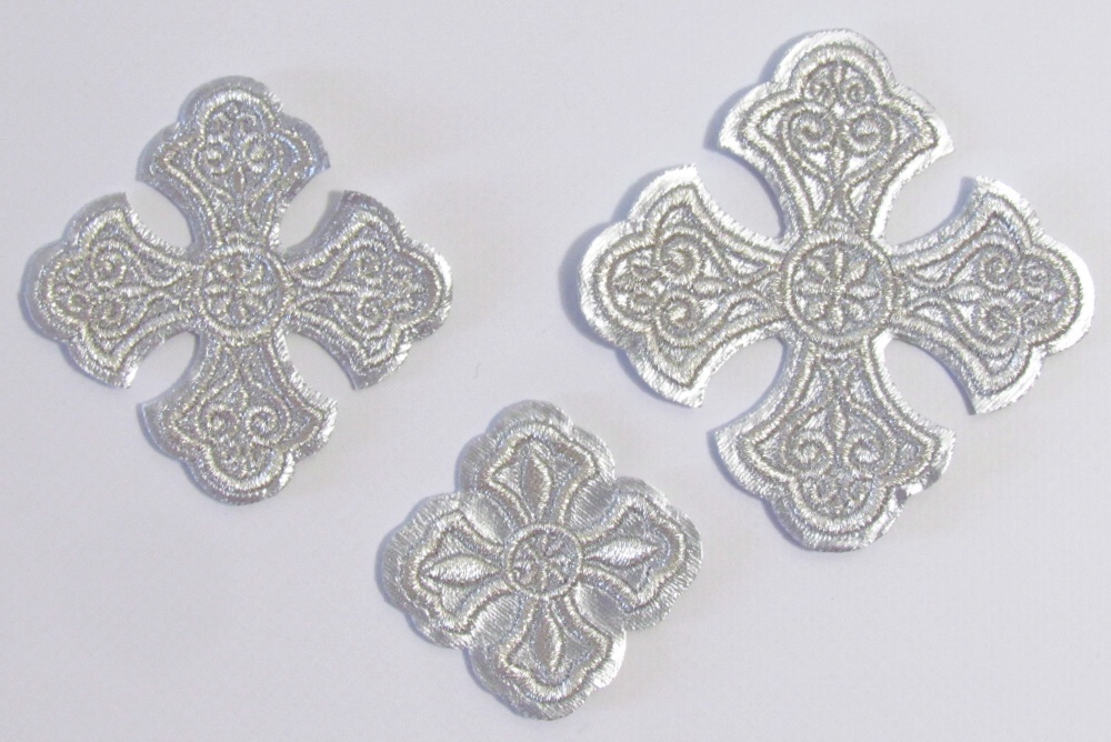 Набор крестов, иерейский, УЗОРНЫЙ, лаке, серебро, 14 шт