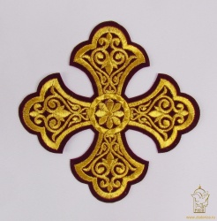 Крест 1 УЗОРНЫЙ бордо с золотом,14,5 -16 см Крест 1 УЗОРНЫЙ бордо с золотом,14,5 -16 см