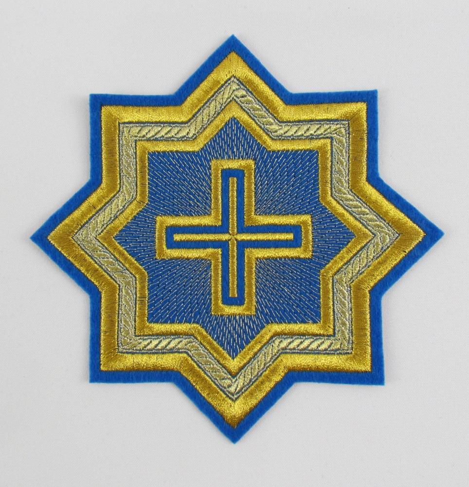 Набор крестов, иерейский, АНДРЕЕВСКИЙ, голубой с золотом, 14 шт