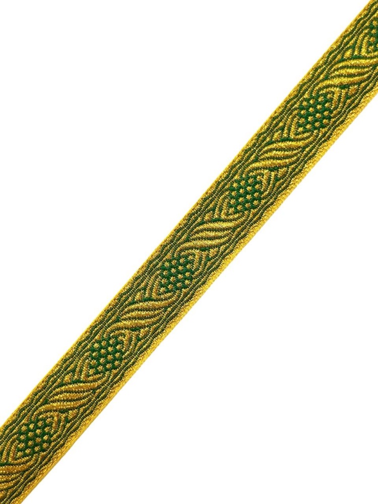 Галун КОСИЧКА, зеленый с золотом, шир. 1,8 см, РА