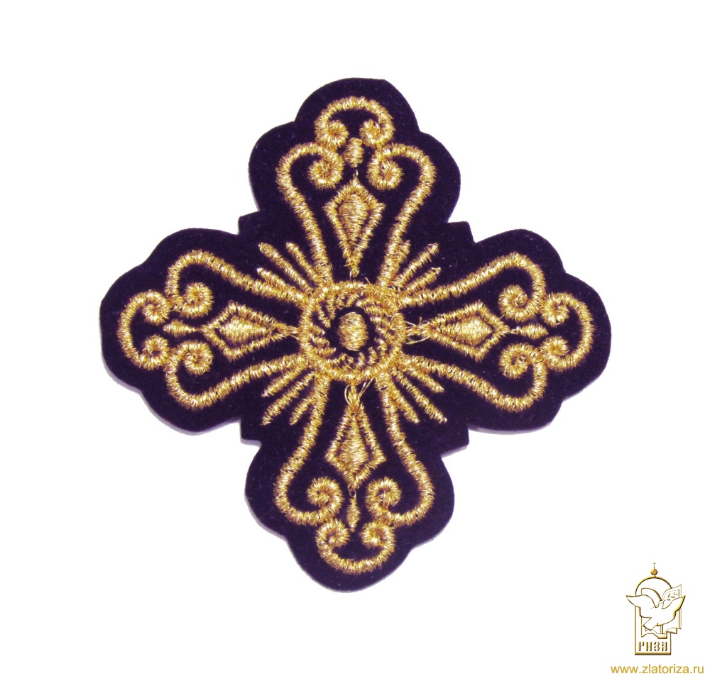 Крест 3 СЕРДЕЧКО, фиолет с золотом,8-9 см