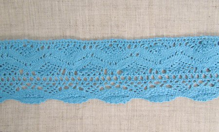Кружево 149, плетеное, голубое, шир. 5 см