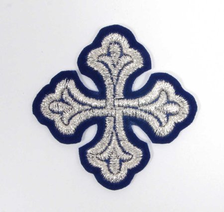 Крест 4 ЛУКОШКО синий с серебром,6-7 см