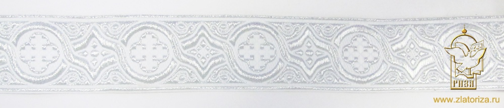 Галун ЗЛАТОУСТ, белый с темным серебром, шир. 4 см, ФР