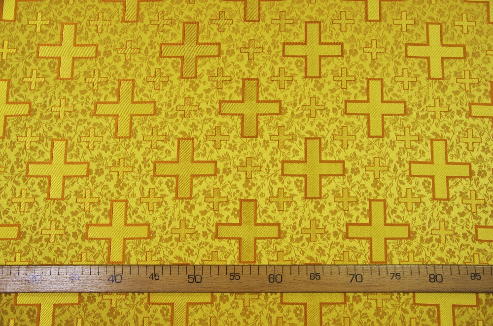 Шелк ДОНСКОЙ, желтый с горчицей с золотом, шир. 150 см, Рахманово