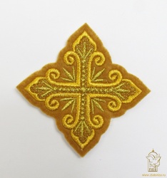 Крест 3 ЕЛИЗАВЕТИНСКИЙ, горчица с золотом,8-9 см