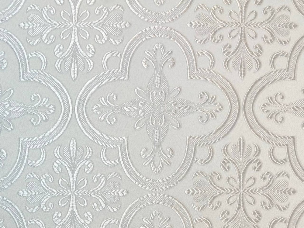 Шелк ВЕРА-1, белый с серебром, шир. 150 см, Рахманово