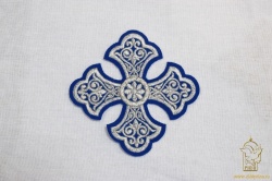 Крест 3 УЗОРНЫЙ синий серебро,8-9 см