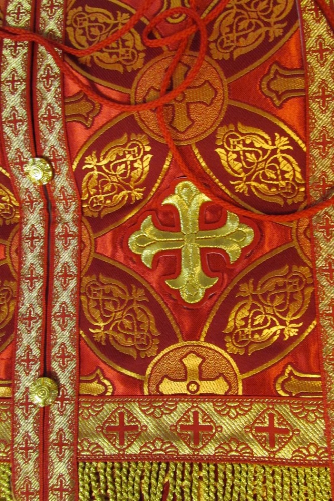 Епитрахиль + поручи, красный с золотом, шелк