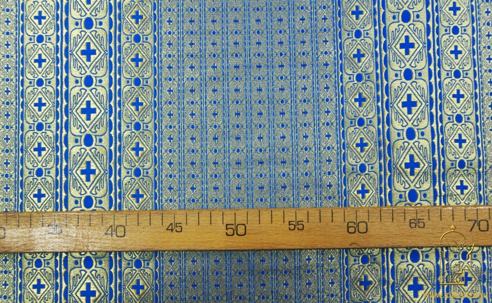 Парча СИНОД, голубая с золотом, шир. 114 см