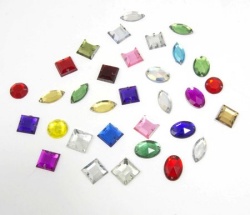 Стразы пришивные, пластик, цвет - микс