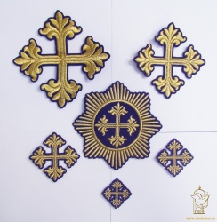 Набор крестов, иерейский, ВИФЛЕЕМ, фиолетовый с золотом, 14 шт, арт. 22797, 22799