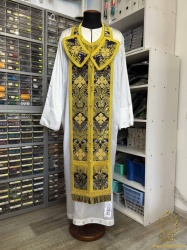 Епитрахиль + поручи, фиолетовый с золотом, парча Греческая Епитрахиль + поручи, фиолетовый с золотом, парча Греческая