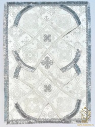 Покровцы парча, белые с серебром