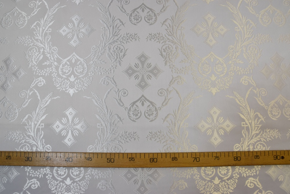 Шелк КОЛОССИЯ, белый с серебром, шир. 160 см