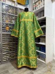 Стихарь алтарный, шелк, зеленый с золотом.