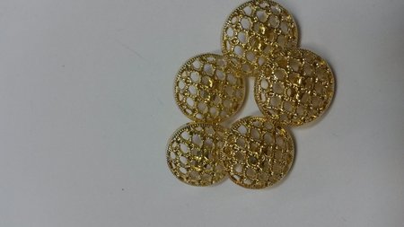 Пуговицы РЕШЕТКА золото, металл, 18 мм