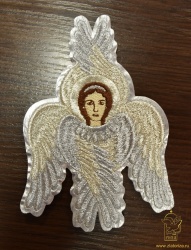 Херувим, лаке серебро, средний, h-13-14 см