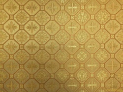 Шелк СВЕТЛАНА, желтый с горчичной окантовкой, с золотом, шир. 150 см, Рахманово Шелк СВЕТЛАНА, желтый с горчичной окантовкой, с золотом, шир. 150 см, Рахманово