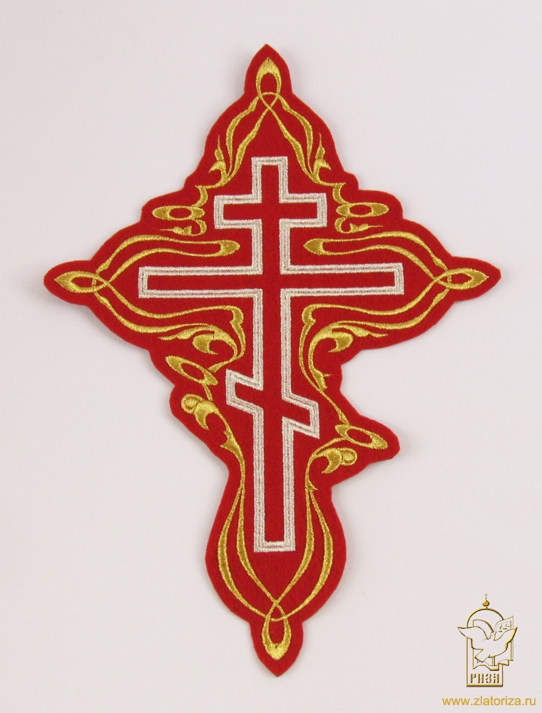 Крест Престол/Жертвенник ИСТОК, красный с золотом, 29 см