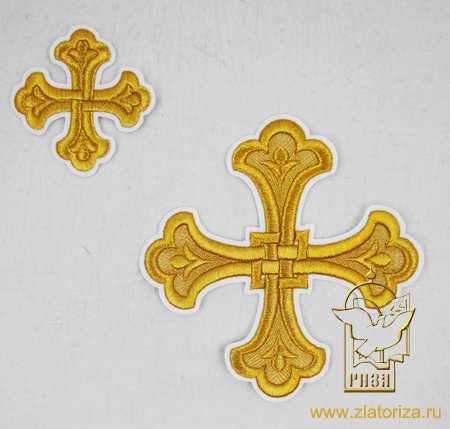 Набор крестов, иерейский, ПЛЕТЕНЫЙ, белый с золотом, 14 шт, арт. 22252