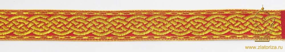 Галун ПЛЕТЕНКА, красный с золотом, шир. 2,2 см, РА