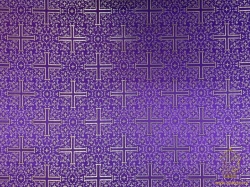 Парча АФОН/ВИЗАНТИЙСКИЙ КРЕСТ, фиолетовая с серебром, шир. 150 см, Рахманово