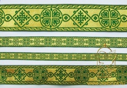 Галун ВИЗАНТИЯ, зеленый с золотом, шир. 6 см, ФР Галун ВИЗАНТИЯ, зеленый с золотом, шир. 6 см, ФР