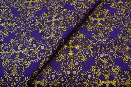 Шелк АЛАНЬЯ малая, фиолетовый с золотом, шир. 160 см