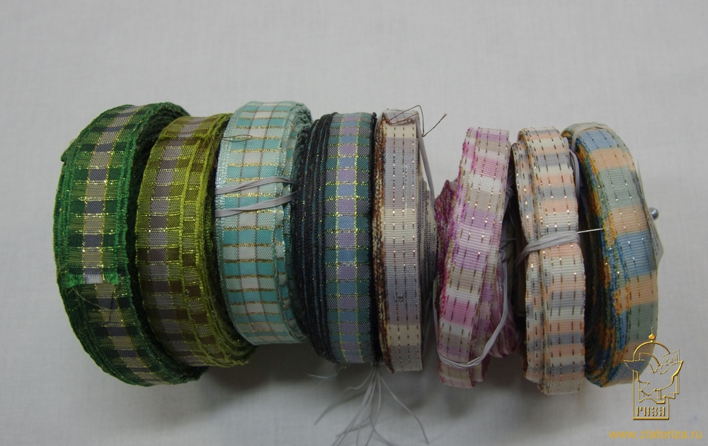 Лента шотландка, шир. 1-1,5 см