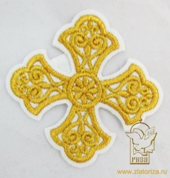 Крест 3 УЗОРНЫЙ белый с золотом,8-9 см Крест 3 УЗОРНЫЙ белый с золотом,8-9 см