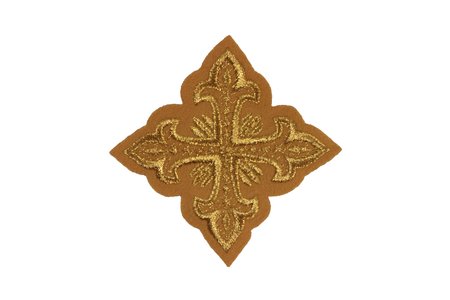 Крест 3 ОСТРЫЙ горчица с золотом,8-9 см