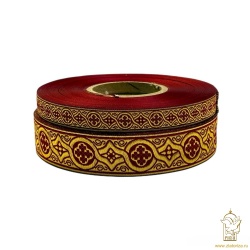 Галун ЗЛАТОУСТ, бордо с золотом, шир. 4 см, ФР