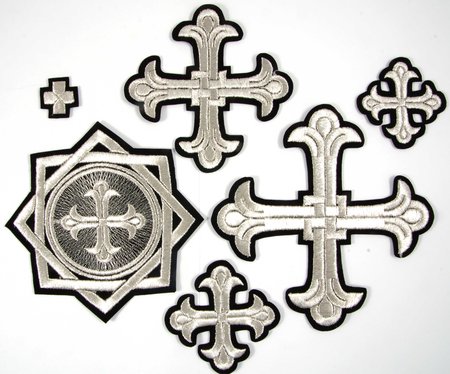 Набор крестов, иерейский, ЛУКОШКО, черный с серебром, 14 шт