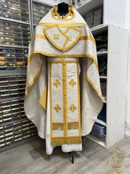 Облачение иерейское РУССКОЕ, лен, желтое.