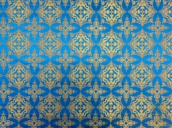 Парча САФРОН, голубая с золотом, шир. 150 см