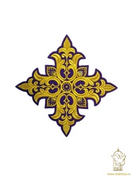 Крест Престол/Жертвенник ПОЧАЕВ, фиолетовый с золотом, 23 см