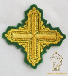 Крест 4 КВАДРАТ, зеленый с золотом,6-7 см Крест 4 КВАДРАТ, зеленый с золотом,6-7 см