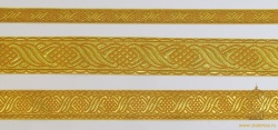 Галун КОСИЧКА, желтый с горчицей, с золотом, шир. 5 см, РА Галун КОСИЧКА, желтый с горчицей, с золотом, шир. 5 см, РА