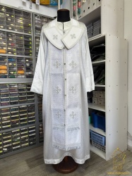 Епитрахиль + поручи, белый с серебром, шелк