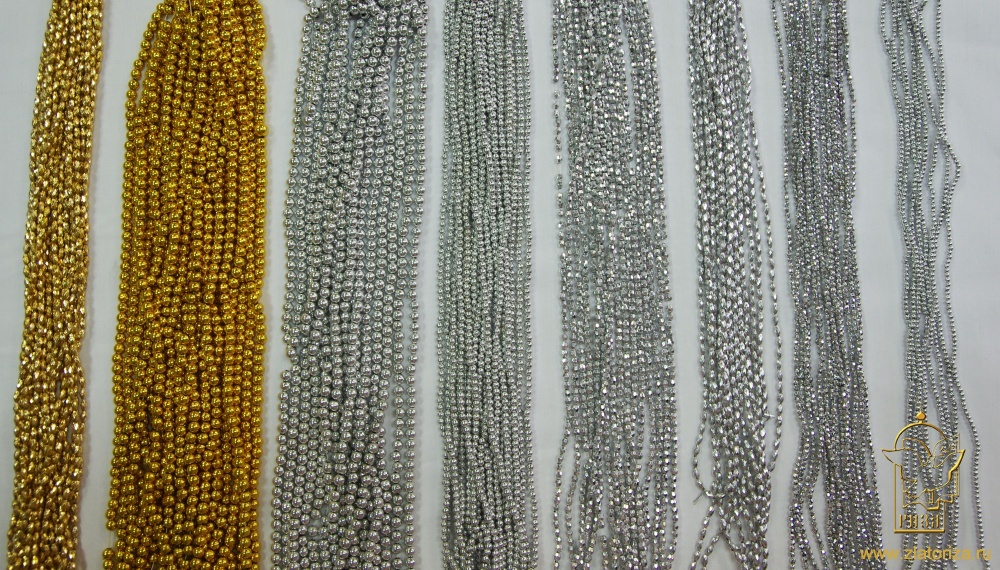 Бусы декоративные пластиковые (золото, серебро, цветные)