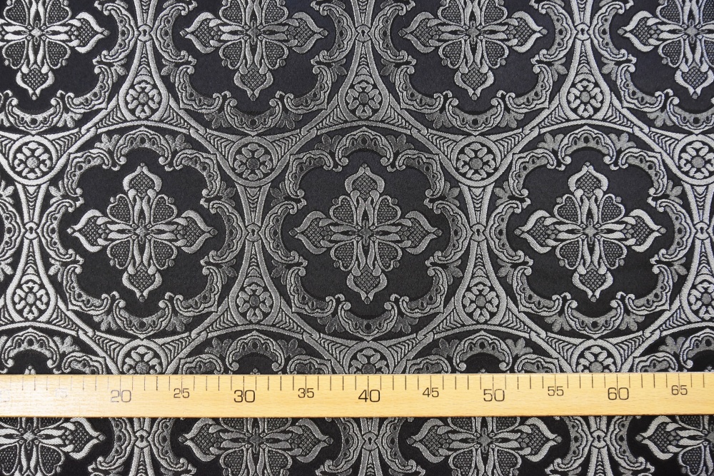 Парча УБРУС, черная с серебром, шир. 300 см