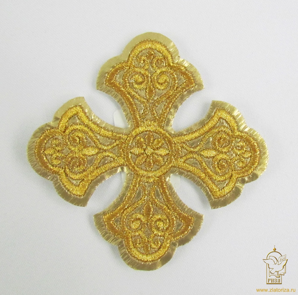 Крест 3 УЗОРНЫЙ лаке золото,8-9 см