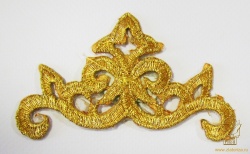 Термоаппликация ЗАВИТОК 9, золото, дл. 19 см, шир. 8 см