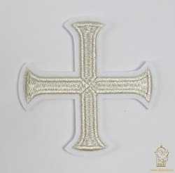 Крест 2 БУЛАТ белый со светлым и/или темным серебром, 11 см