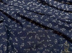 Штапель синий ВЕТОЧКА, шир. 150 см.