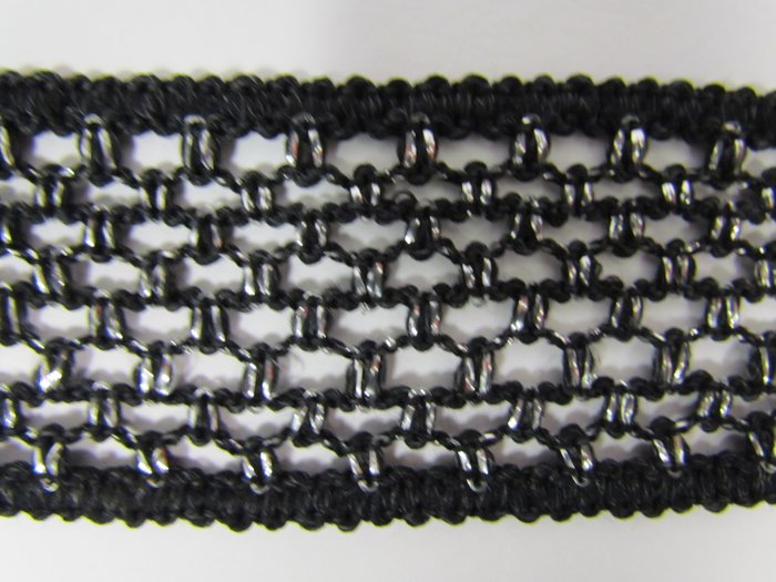 Тесьма черная с серебром