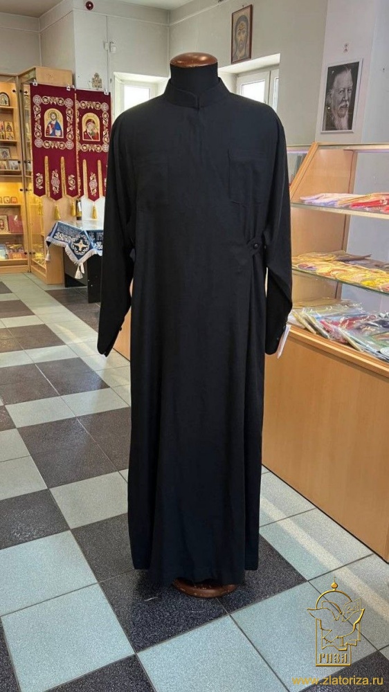 Подрясник Греческий, мужской, лен, вискоза черный